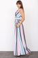 Dress- Surplice Stripe Maxi Dress