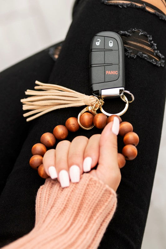 Keychain- Wooden Key Ring Bracelets