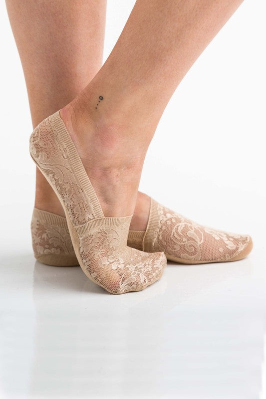 Socks- No-Slip Floral Lace Socks