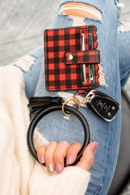 Keychain- Buffalo Key Ring ID Wallet Bracelet