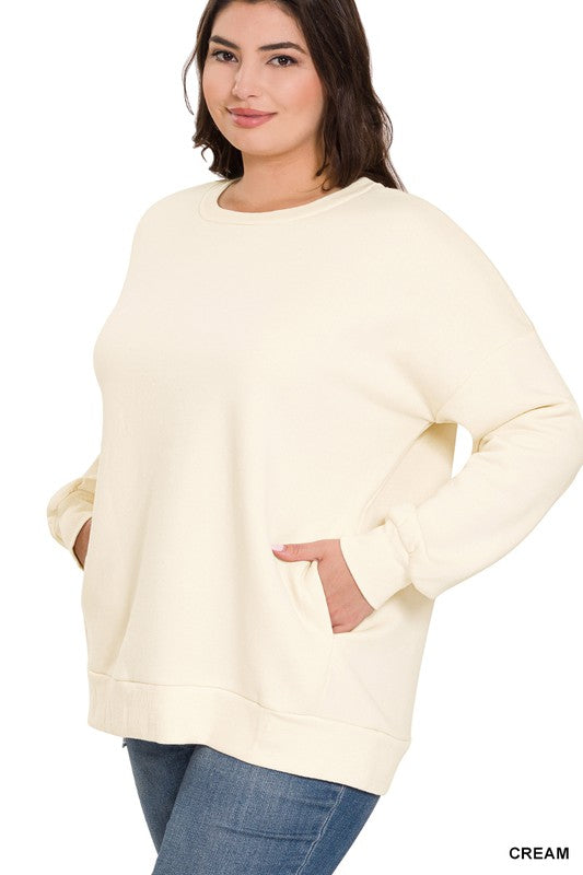 Sweatshirt- Plus long Sleeve Round Neck Sweatshirt