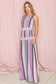 Dress-Sleeveless Mix Stripe Maxi Dress