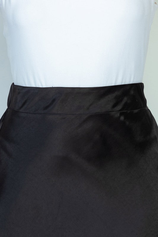 Skirt-High Waisted Solid Woven Skirt