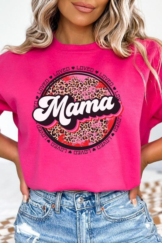 Graphic Sweatshirt-Valentine's Day Loved Mama Circle Sweatshirt
