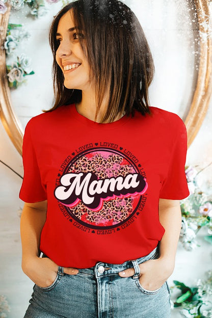 Graphic tee- Valentine's Day Leopard Loved Mama Circle