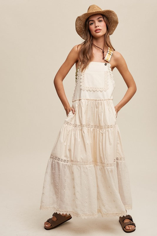 Dress - Laced and Tiered Romantic Overall Maxi Dress