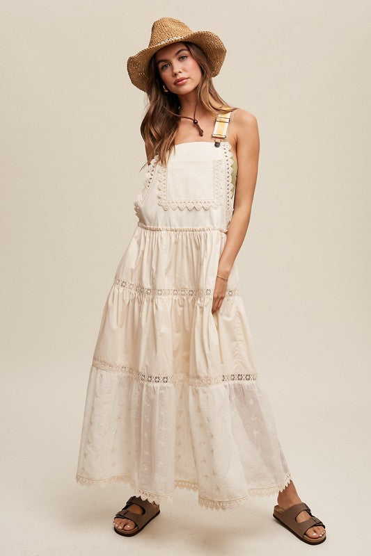 Dress - Laced and Tiered Romantic Overall Maxi Dress