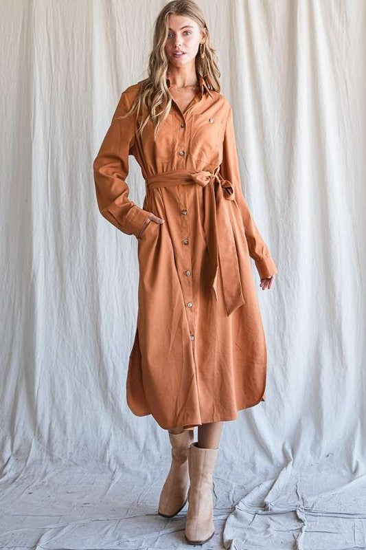 Dress - Button down shirt long dress PLUS